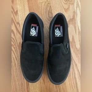 Vans slip ons (like new, worn a few times), black suede, men’s 10.5